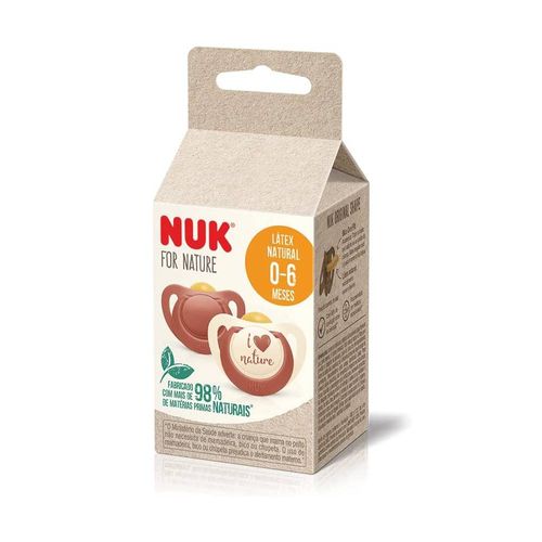 Kit de Chupeta 0 a 6 meses NUK For Nature Látex - Terracota