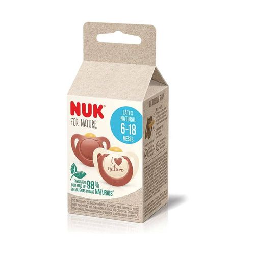 Kit de Chupeta 6+ meses NUK For Nature Látex - Terracota