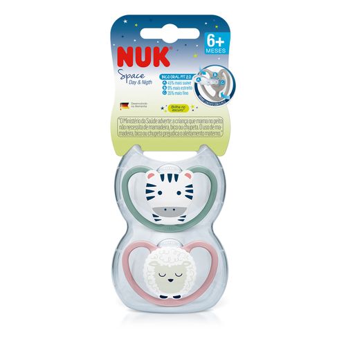 Kit de Chupeta Space 6+ meses NUK - Rosa