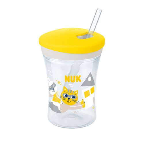 Copo Action com Canudo NUK Evolution 230ml - Amarelo